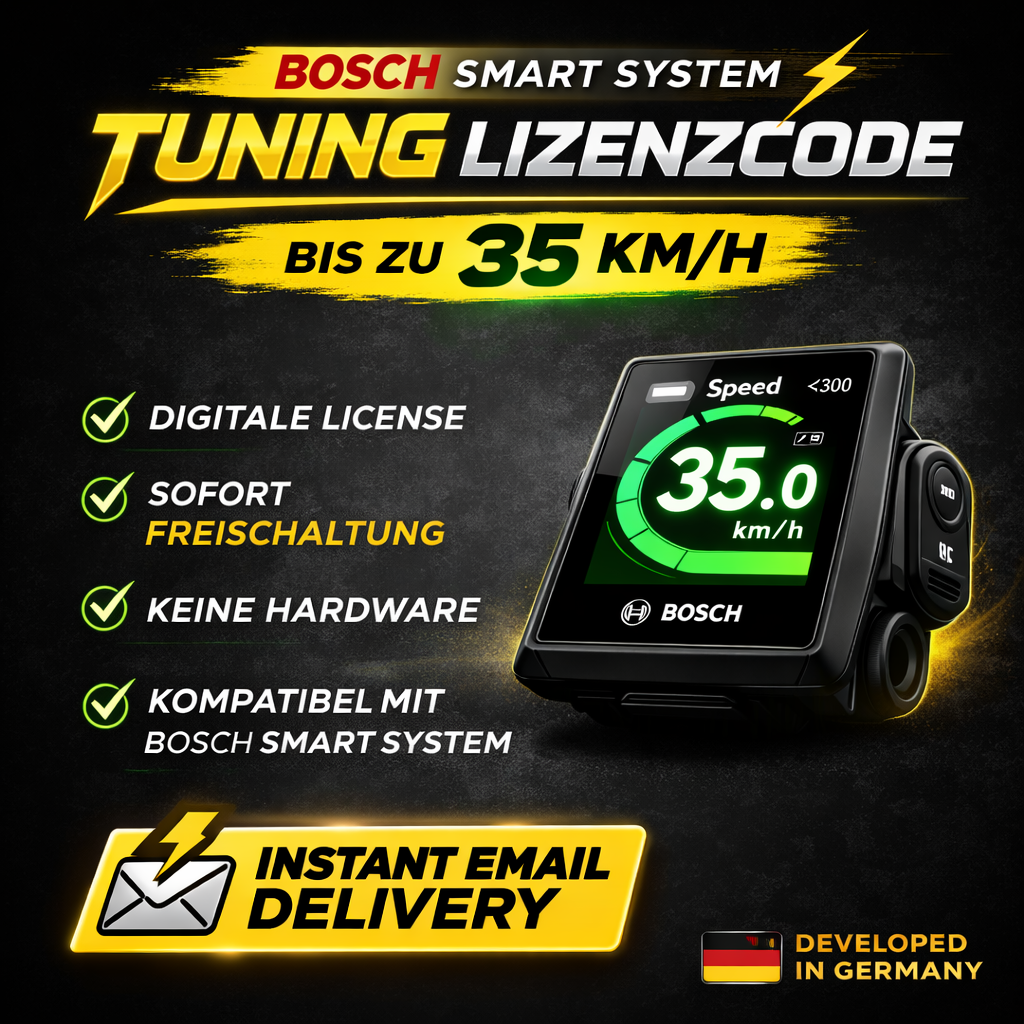 Bosch Smart System Tuning Lizenzcode – Freischaltung 32–45 km/h